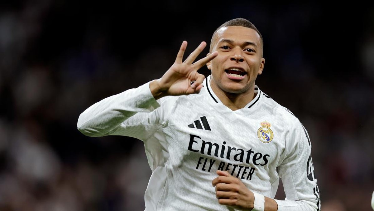 Kylian Mbappe hat-trick di laga Real Madrid vs Man City. (Foto: Getty Images/Soccrates Images)