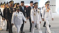 Kepala daerah beserta wakilnya tiba di acara pelantikan di Istana Negara, Jakarta, Kamis (20/2/2025).   