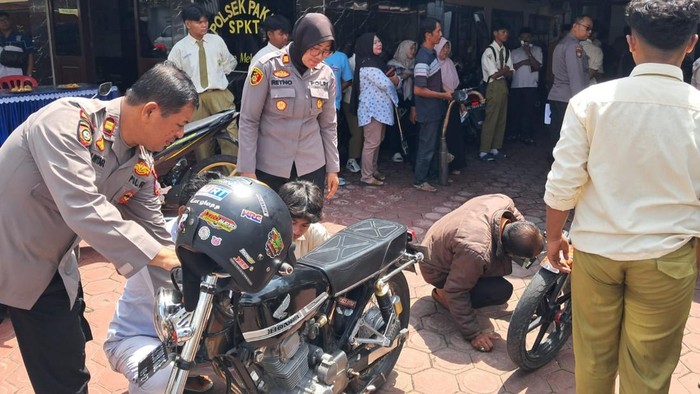 Puluhan Motor Pelajar Tulungagung Terjaring Razia Knalpot Brong
