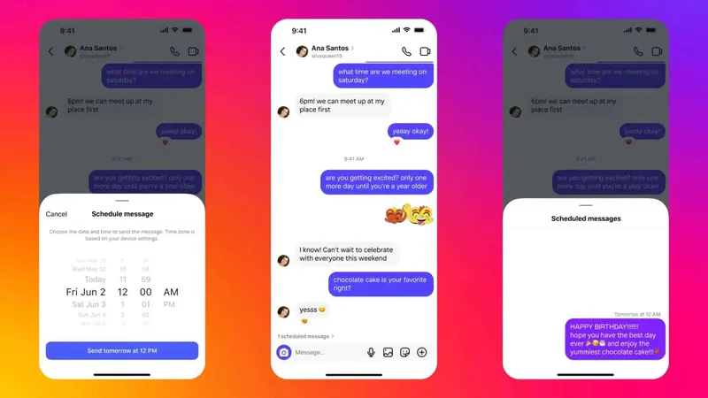 Tampilan fitur baru di DM Instagram