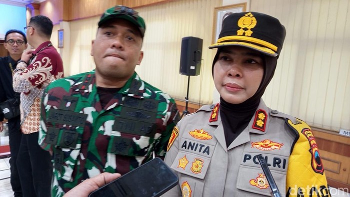 Kapolres Magelang Kota AKBP Anita Indah Setyaningrum dan Dandim 0705/Magelang Letkol Inf Jarot Susanto, Jumat (21/2/2025).