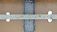 Foto udara suasana dari Jembatan Mahakam di Samarinda, Kalimantan Timur, Kamis (20/2/2025).  