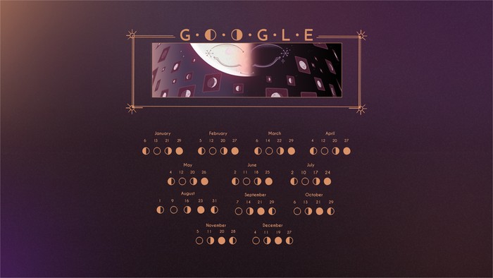 Spesial siklus bulan dari google tersedia dalam tampilan mobile dan desktop. (dok. Google Doodles)