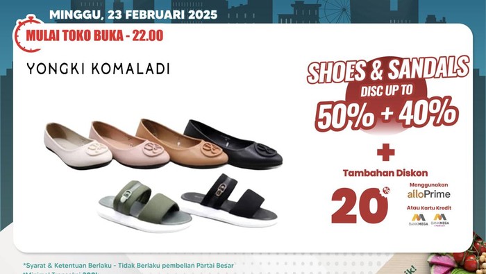 Aneka Sepatu dan Sandal Diskon Gede-gedean di Transmart Full Day Sale
