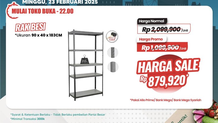 Cuma di Transmart Full Day Sale Rak Besi Murah Meriah