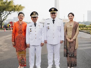Gaya Istri Pramono Anung & Hanindhito Dampingi Bapak-Anak Dilantik Bersamaan