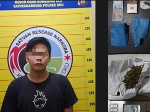Nyamar Jadi Pembeli, Polisi Tangkap Pengedar Ganja Resahkan Warga di OKU