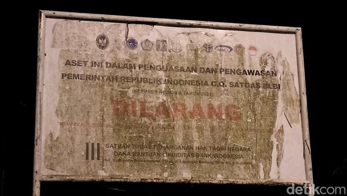 Plang tanah sitaan bekas Bantuan Likuiditas Bank Indonesia (BLBI) di Tangerang