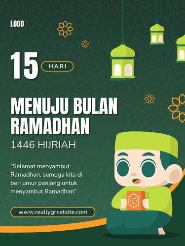 Poster Berapa Hari Lagi Menuju Ramadhan 1446 H