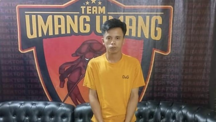 Angga Mahendra (23) usai ditangkap polisi.