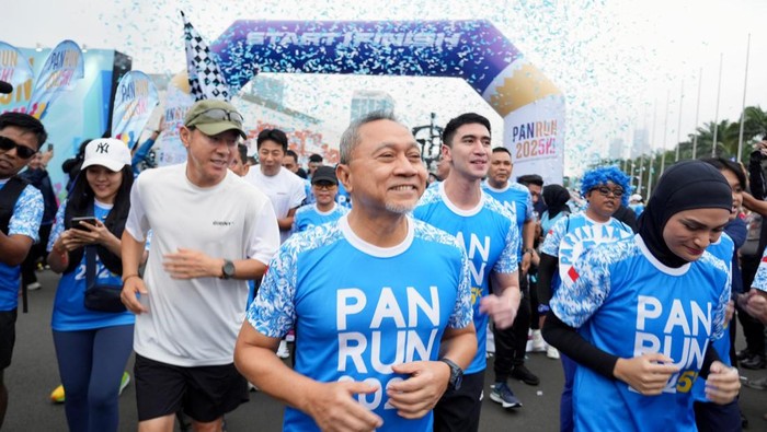 Ketum PAN Zulkifli Hasan (Zulhas) saat acara PAN RUN Fraksi PAN DPR.