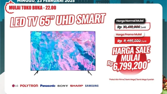 LED TV 65 UHD Smart diskon di Transmart Full Day Sale. (dok. Transmart Padang)