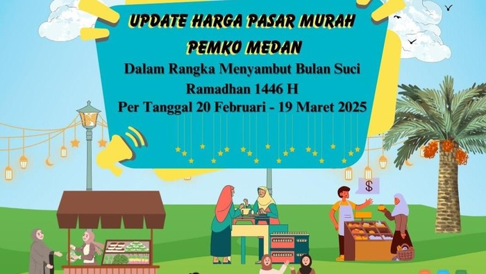 Pemkot Medan gelar pasar murah jelang Ramadan (Instagram @diskopukmperindag)