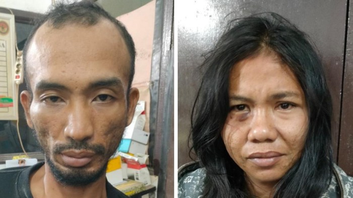 Tampang pelaku pencurian yang diciduk warga saat mencuri di Talang Jambe, Kecamatan Sukarami, Palembang.
