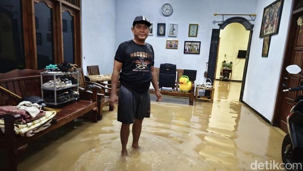 Banjir di Desa Kepuh, Kecamatan Nguter Kabupaten Sukoharjo, Senin (24/2/2025).
