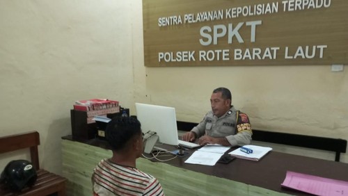 Kades babak belur dikeroyok sejumlah pemuda di Dusun Longgo, Desa Busalangga Timur, Kecamatan Rote Barat Laut, Kabupaten Rote Ndao, NTT. (Dok. Polsek Rote Barat Laut).