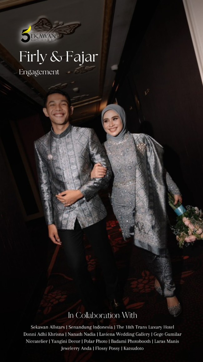 Fajar Alfian dan Firly Assyifa menggelar lamaran pada Sabtu (22/2/2025) di Hotel Trans Luxury, Bandung. Foto: Dok. Instagram lavienaweddinggallery, fajaralfian95