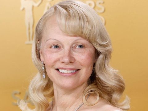 LOS ANGELES, CALIFORNIA - FEBRUARY 23: Pamela Anderson attends the 2025 Screen Actors Guild Awards at Shrine Auditorium and Expo Hall on February 23, 2025 in Los Angeles, California.  (Photo by Taylor Hill/FilmMagic)