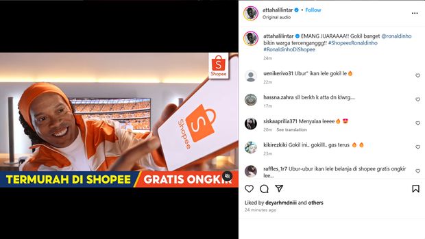 Ronaldinho muncul di iklan Shopee