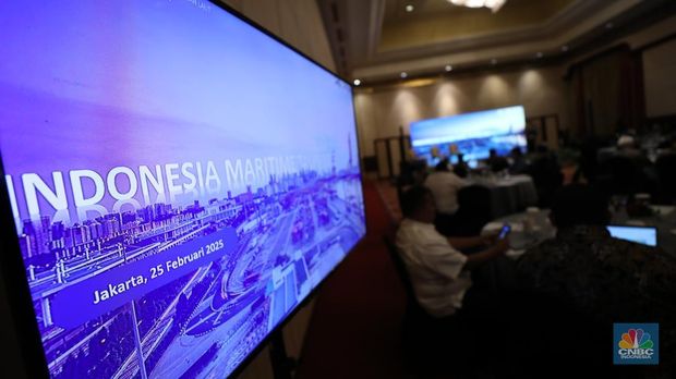 Indonesia Maritime Talk 2025 di Ritz Carlton, Jakarta, Selasa (25/2/2025). (CNBC Indonesia/Tri Susilo)