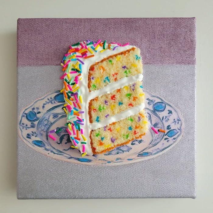 kue cantik seni rupa sulaman bordir berbentuk kue cantik