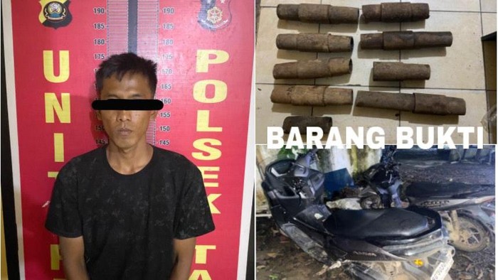 Pencuri pipa milik perusahaan minyak di PALI saat diamankan polisi