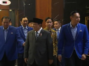 Prabowo dan Gibran Tiba di Penutupan Kongres Demokrat Bareng SBY-AHY