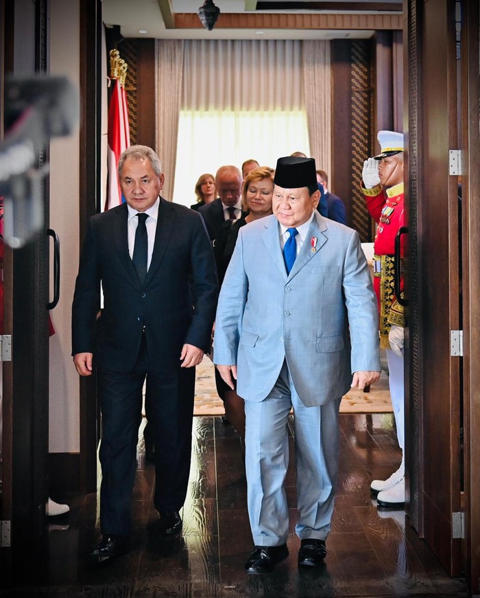 Presiden RI Prabowo Subianto bertemu dengan Sekretaris Dewan Keamanan Rusia Sergei Shoigu di Istana Merdeka, Jakarta. Foto: Foto: Laily Rachev - Biro Pers Sekretariat Presiden.