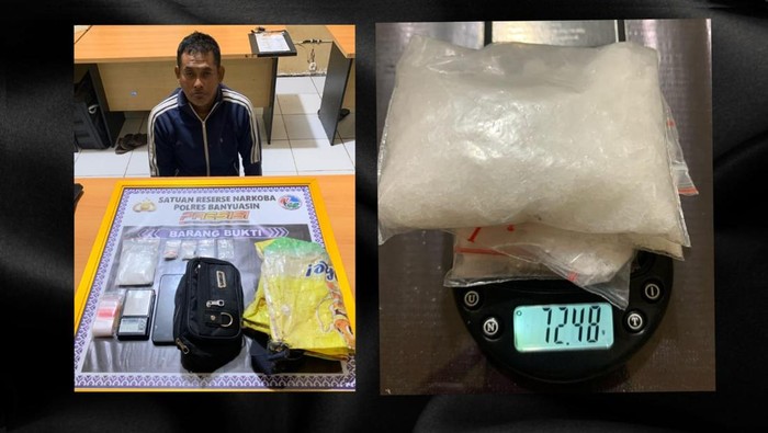 Rusli, bandar narkoba di Banyuasin saat ditangkap polisi.