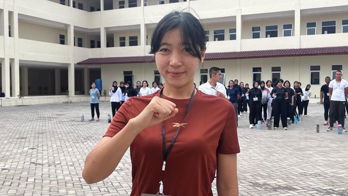 Salah satu calon siswa (casis) Sekolah Inspektur Polisi Sumber Sarjana (SIPSS) Polri, Pertiwi Talumantak.