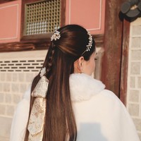 Dilihat dari belakang rambut Alyssa begitu cantik dengan kepangan dan beberapa aksesori tambahan. Foto: Instagram/@alyssadaguise