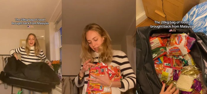 Bule Ini Borong 28 Kg Snack dari Malaysia, Ada Mie Instan Indonesia