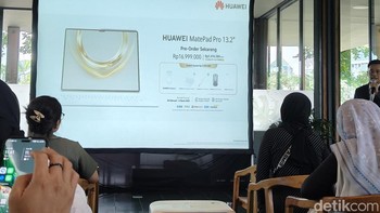 Di Indonesia, Huawei MatePad Pro 13.2 2025 dijual dengan harga Rp 16.999.000 dengan berbagai bonus preorder yang menarik. Foto: detikINET/ Rizqy Nur Amalia