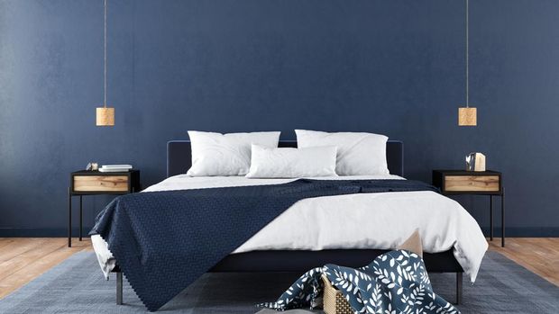 Kamar Tidur Biru Tua
