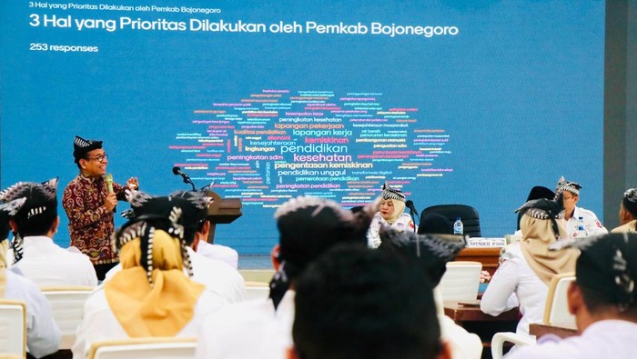Menko Pratikno saat menghadiri kick off RPJMD di Pemkab Bojonegoro.