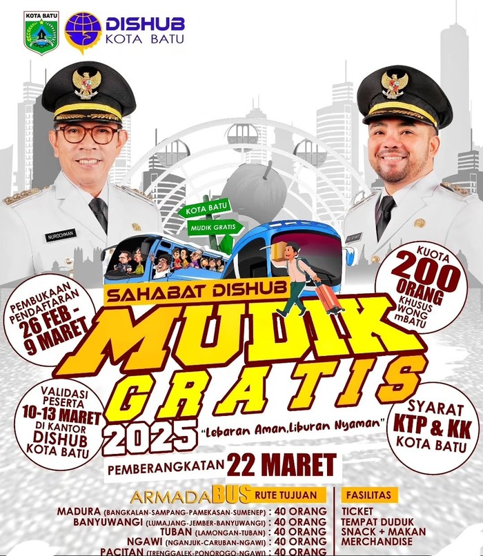 Mudik gratis Kota Batu