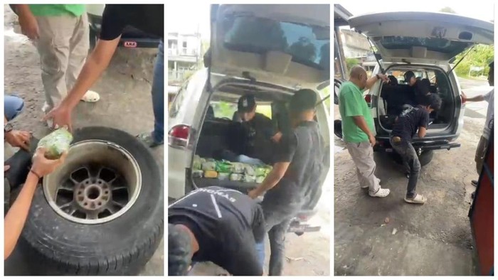 Petuga menemukan sabu dalam ban serep yang dibawa pria asal Jawa Timur