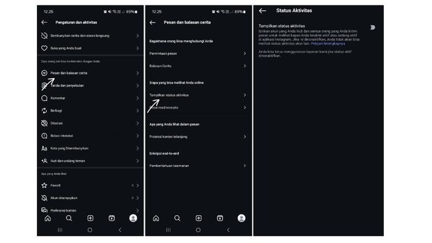 Cara menonaktifkan status online Instagram