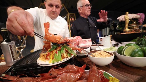 Food is displayed during a preview of the food, beverages and decor of this year's Governors Ball, the Academy's official post-Oscars celebration, ahead of the 97th Oscars ceremony in Los Angeles, U.S., February 25, 2025. REUTERS/Mario Anzuoni