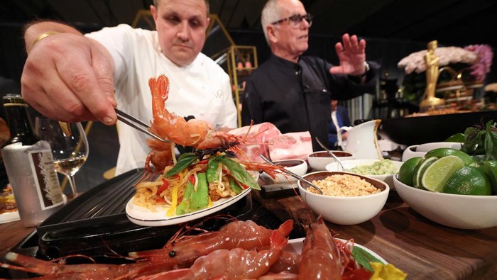 Food is displayed during a preview of the food, beverages and decor of this year's Governors Ball, the Academy's official post-Oscars celebration, ahead of the 97th Oscars ceremony in Los Angeles, U.S., February 25, 2025. REUTERS/Mario Anzuoni