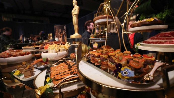 Food is displayed during a preview of the food, beverages and decor of this year's Governors Ball, the Academy's official post-Oscars celebration, ahead of the 97th Oscars ceremony in Los Angeles, U.S., February 25, 2025. REUTERS/Mario Anzuoni