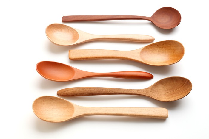 wooden spoon isolated on white background
