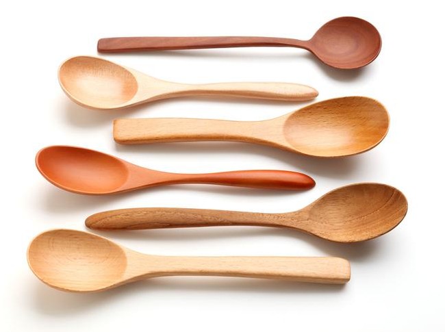 wooden spoon isolated on white background