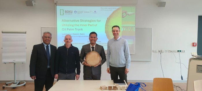 Dosen IPB University, Dr Nat Techn Lukmanul Hakim Zaini berhasil menyelesaikan studi S3 di BOKU University, Austria. Risetnya tentang pemanfaatan limbah kelapa sawit mengantarkannya meraih gelar doktor.