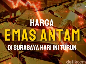 Harga Emas Antam Hari Ini di Surabaya Turun Tipis 1 Gram Rp 2.627.000