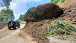 Batu Besar Longsor di Jalur Lumajang-Malang