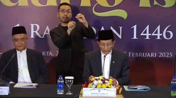 Menteri Agama RI, Nasaruddin Umar mengumumkan Penetapan 1 Ramadan 1446 H / 2025 M. (Tangkapan Layar Youtube/Kemenag RI)