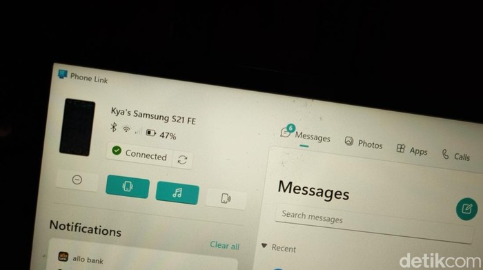 Microsoft Phone Link untuk sinkronisasi ponsel dengan laptop Windows