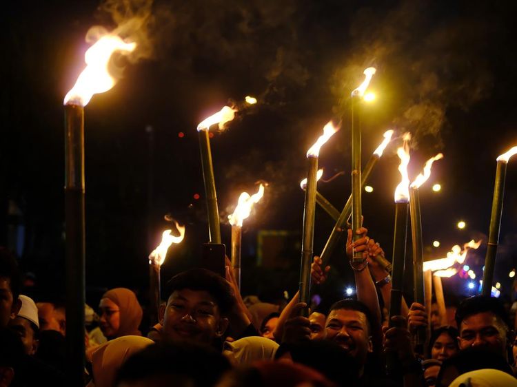 Pawai Obor Jelang Ramadan di Pontianak