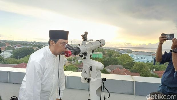 Pemantauan hilal di Kupang, NTT, Jumat (28/2/2025).
